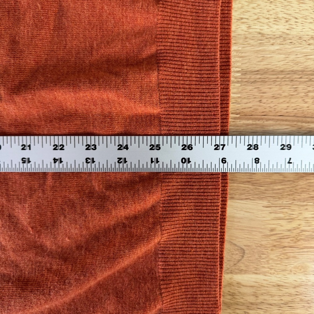 Brooks Brothers Mens Large Orange Merino Wool Blend Stretch Crewneck Sweater - Picture 6 of 6
